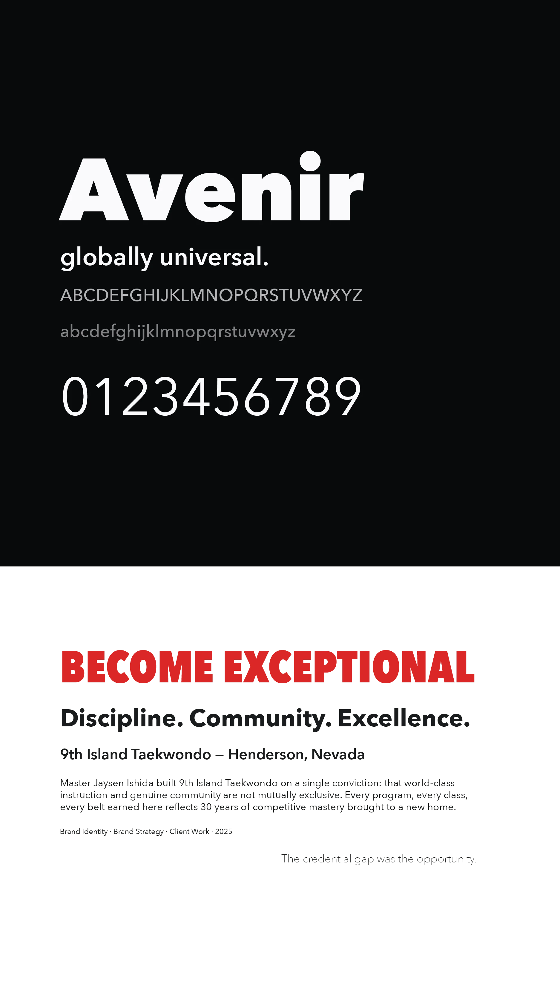 font specimen for Avenir brand typeface