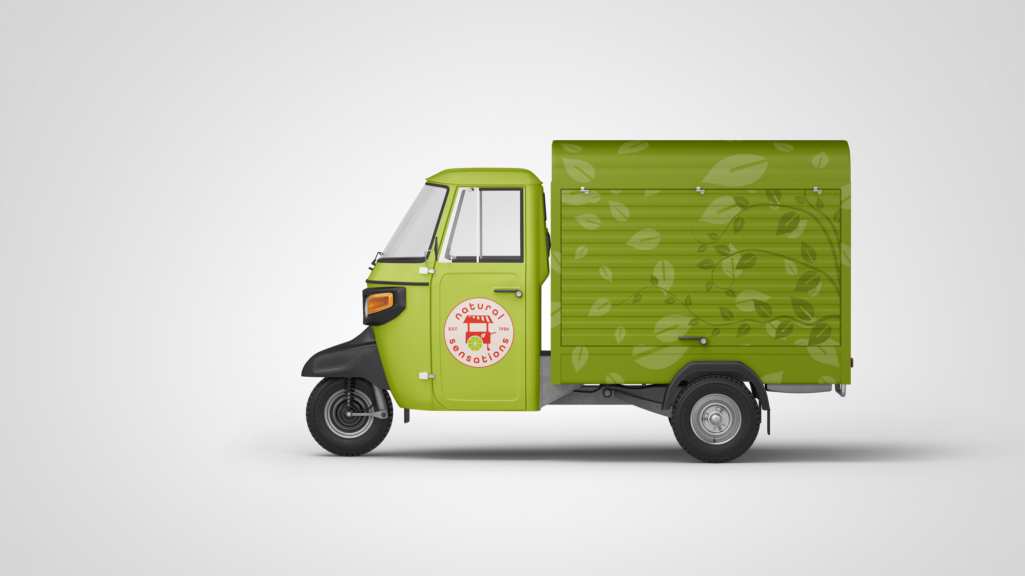 Tuktuk mockup of Natural Sensations Rebrand