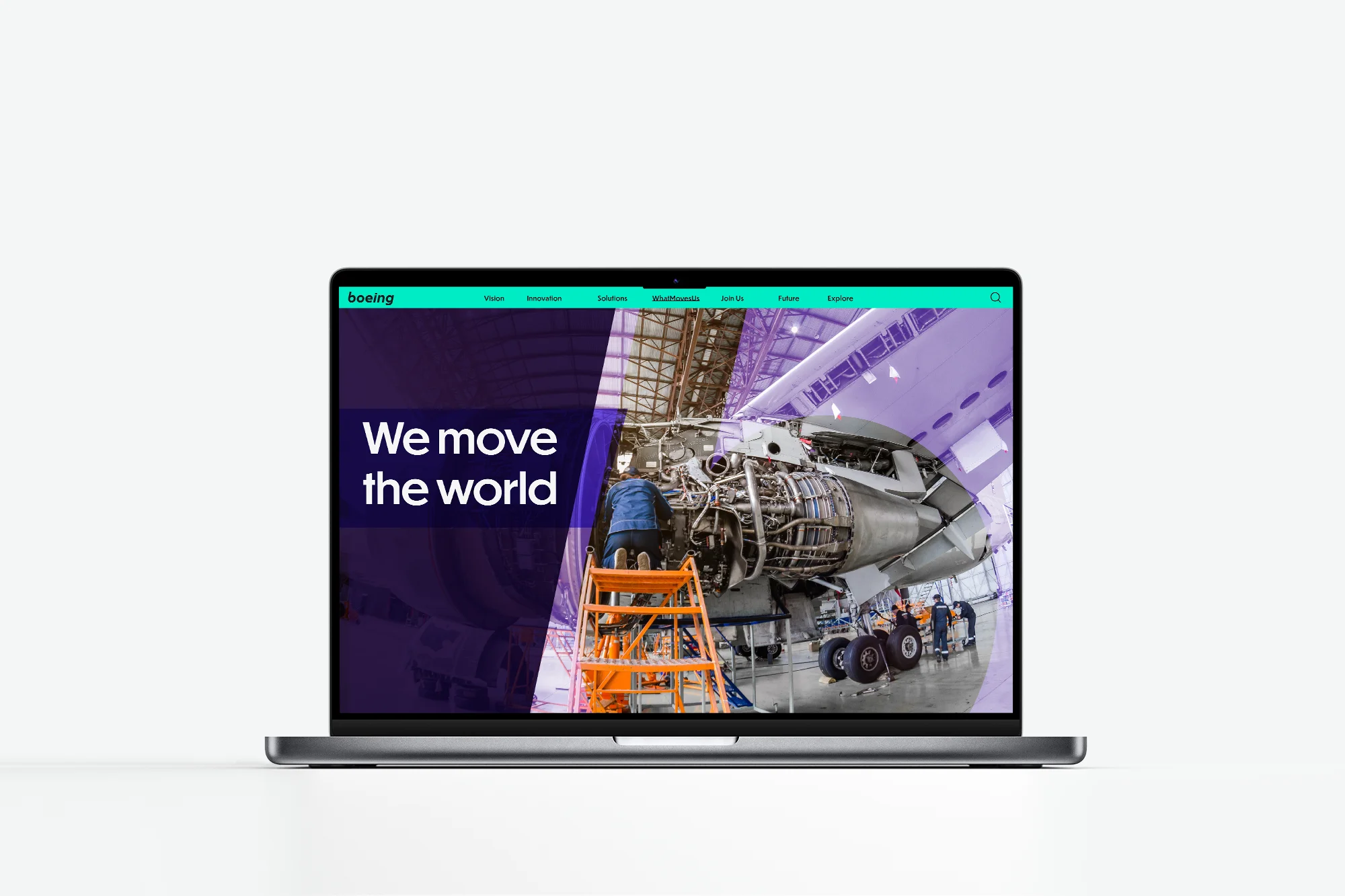 mockup of new boeing website